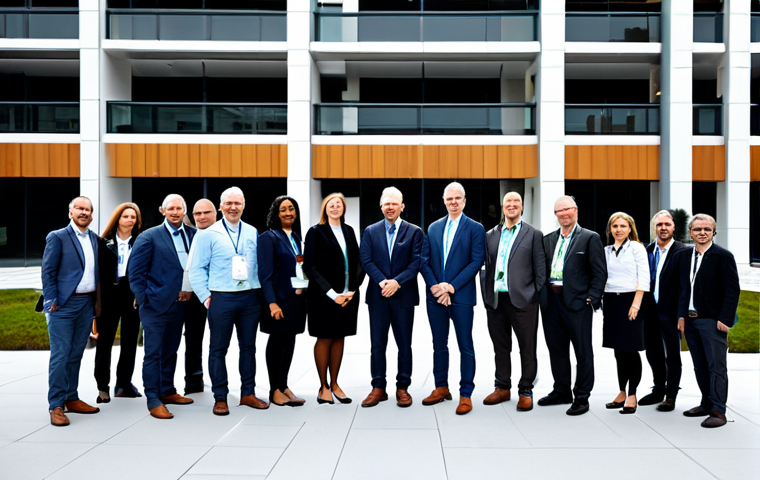 환경영향평가사 커뮤니티 참여 방법 - Community Networking Event**

"A diverse group of environmental impact assessors, fully clothed in p...