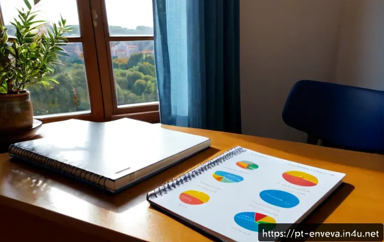 환경영향평가사 시험 과목별 전략 - Photorealistic environmental assessment exam preparation scene in Portugal, focused adult student at...